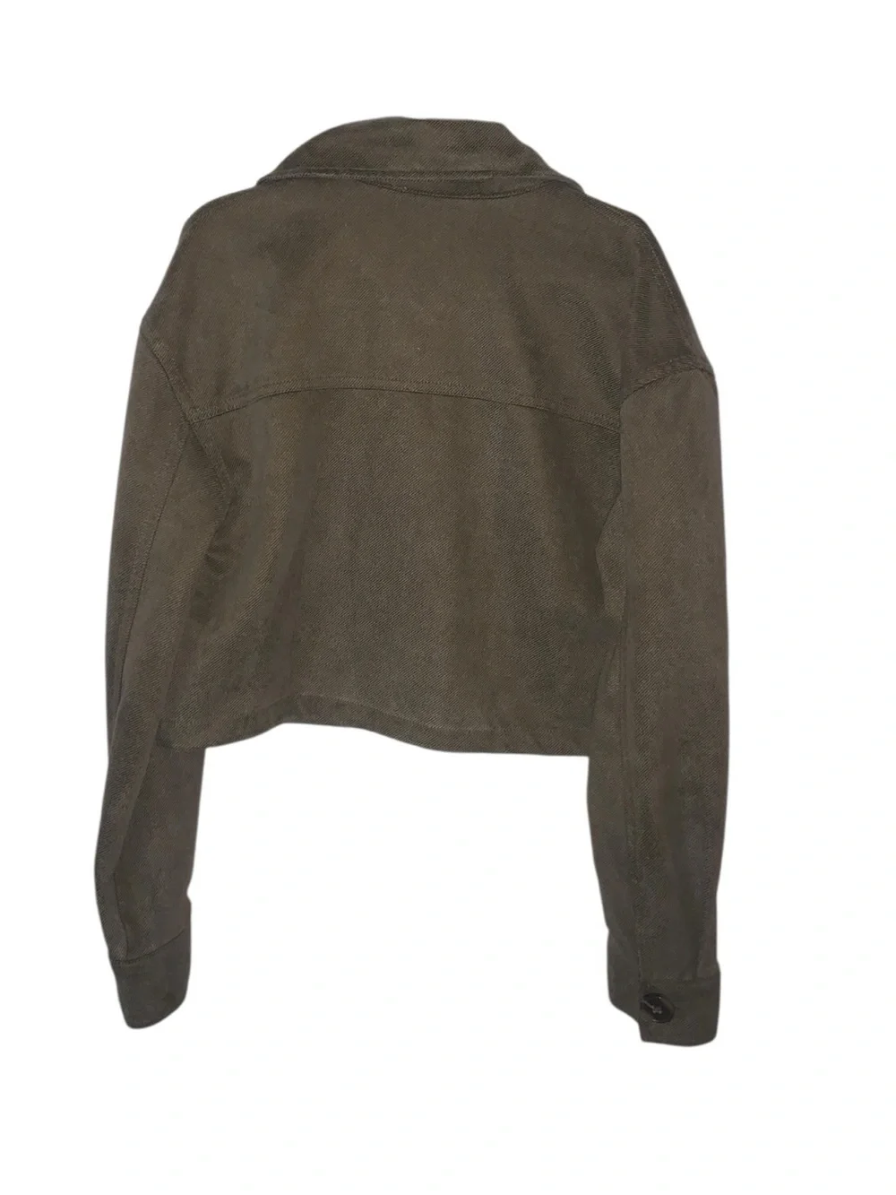 Knitworks Olive Green Cropped Utility Jacket Girls 10/12